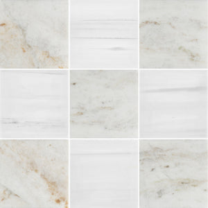 Bianco Oro 4" x 4" Honed & Dolomite Premium 4" x 4" Honed Checkerboard Board - Elon Tile & Stone