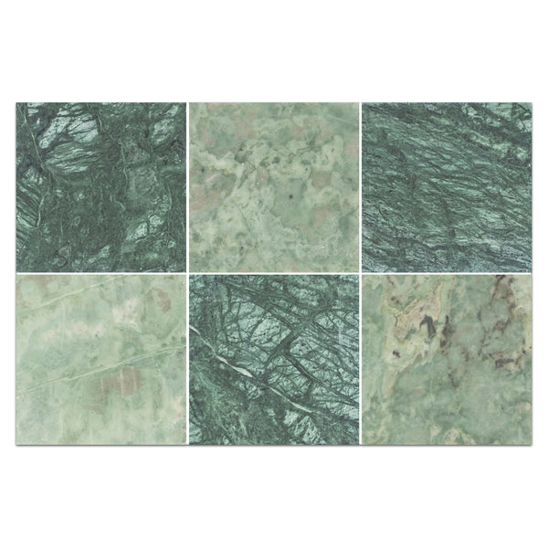 Notte Verde 4" x 4" Honed & Emerald Green 4" x 4" Honed Checkerboard Board