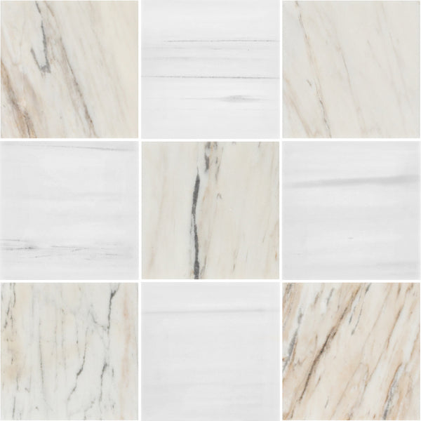 Vena D'Oro 4" x 4" Honed & Dolomite 4" x 4" Honed Checkerboard Board