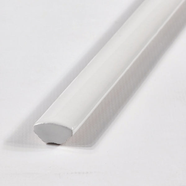 Optics White Quarter Round Molding Glossy - Elon Tile & Stone