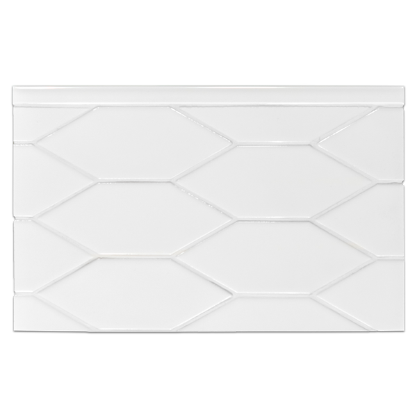 CTB406 - Lagos Ceramic White 2" x 6" Picket Mosaic Glossy Board