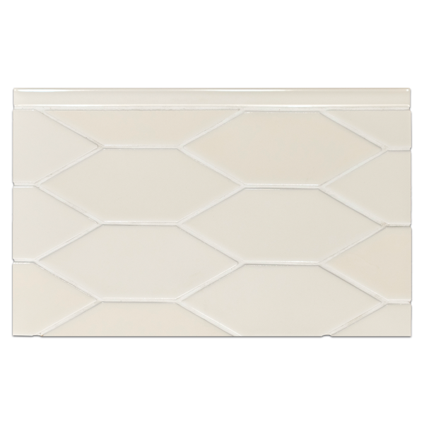 CTB416 - Lagos Ceramic Bone 2" x 6" Picket Mosaic Glossy Board