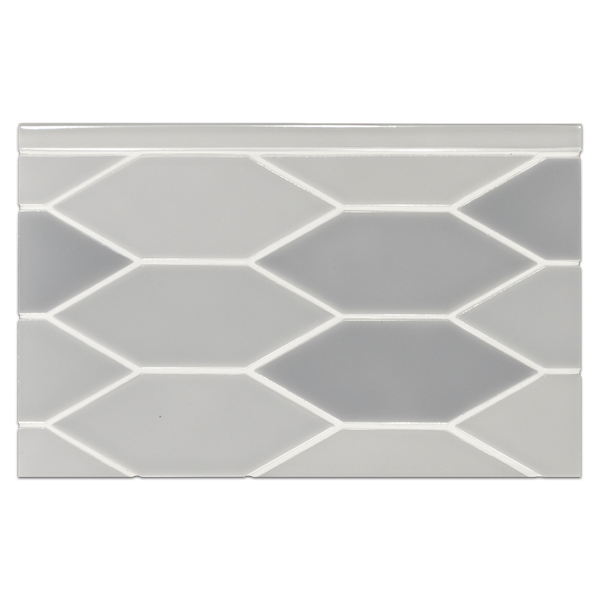 CTB426 - Lagos Ceramic Grey 2" x 6" Picket Mosaic Glossy Board