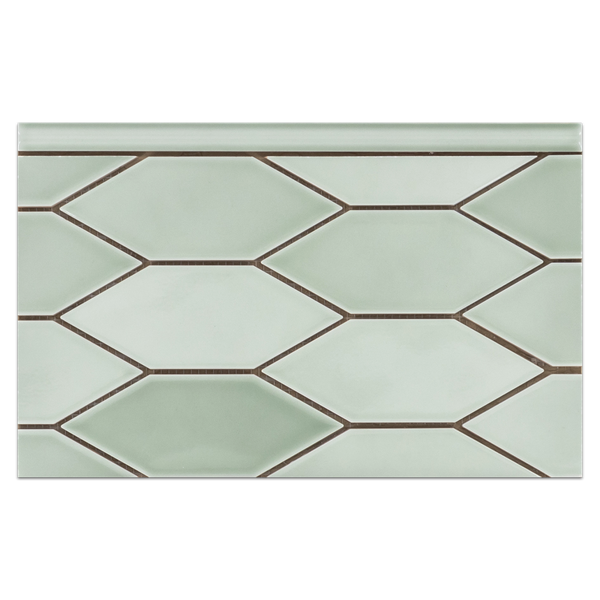 CTB446 - Lagos Ceramic Jade 2" x 6" Picket Mosaic Glossy Board