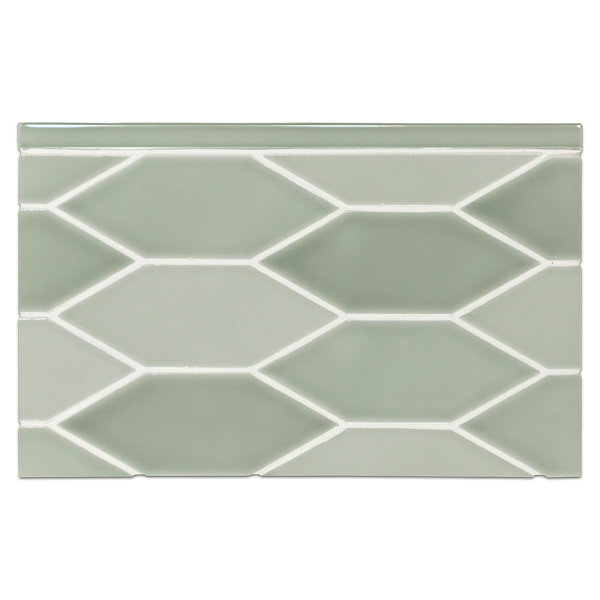 CTB446 - Lagos Ceramic Jade 2" x 6" Picket Mosaic Glossy Board