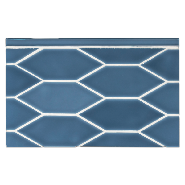 CTB456 - Lagos Ceramic Blue 2" x 6" Picket Mosaic Glossy Board