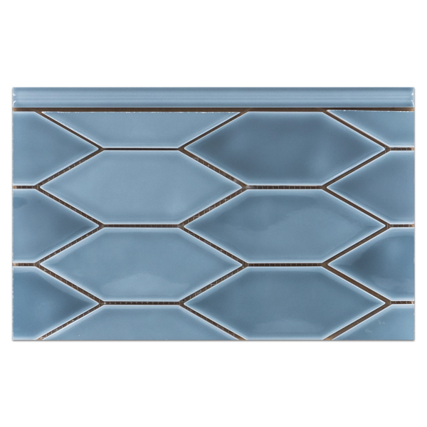 CTB466 - Lagos Ceramic Sky 2" x 6" Picket Mosaic Glossy Board