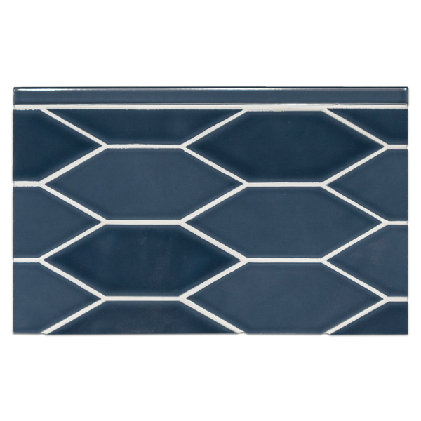 CTB476 - Lagos Ceramic Midnight Blue 2" x 6" Picket Glossy Board