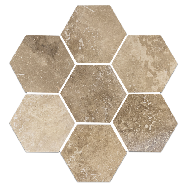 **LIMITED STOCK** Durango 5" Hexagon Mosaic Honed & Filled