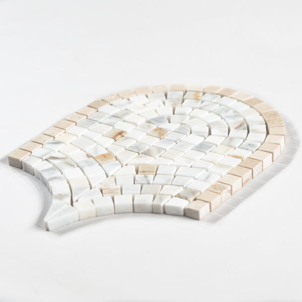 Mosaico Calacatta Gold &amp; Crema Marfil Curvosa Pulido
