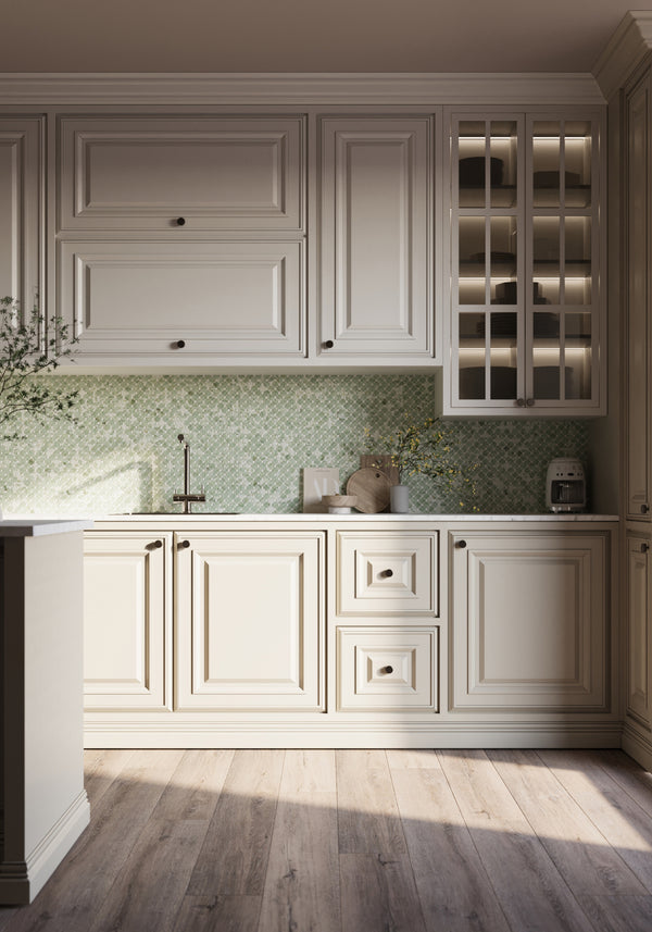 Emerald Green Clover Mosaic Honed