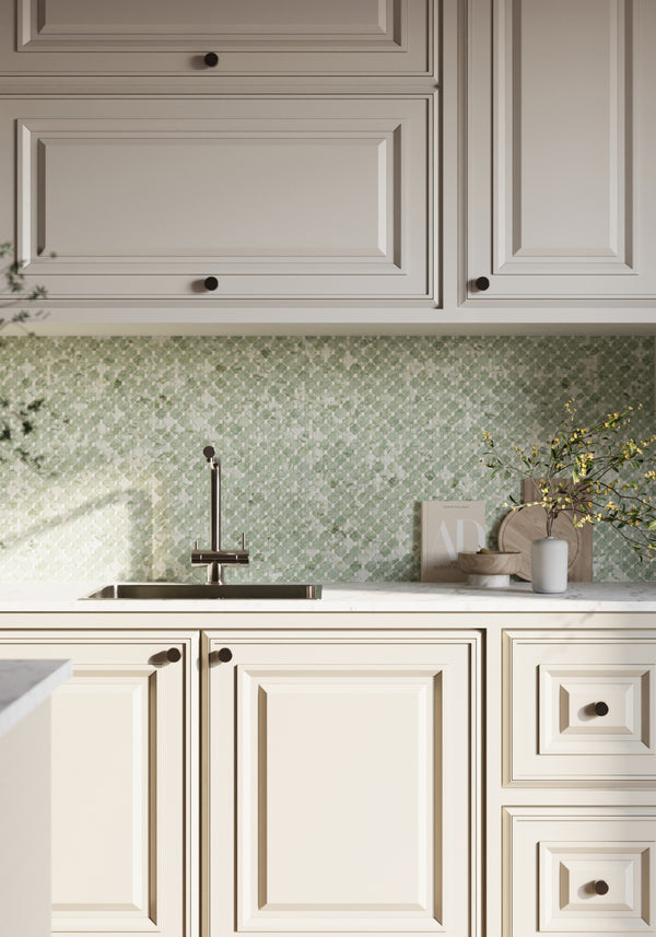 Emerald Green Clover Mosaic Honed