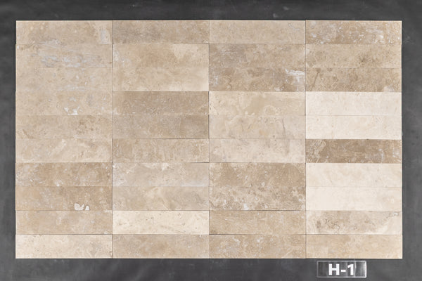 Cross-Cut Light Ivory Travertine 3" x 12" Honed & Filled