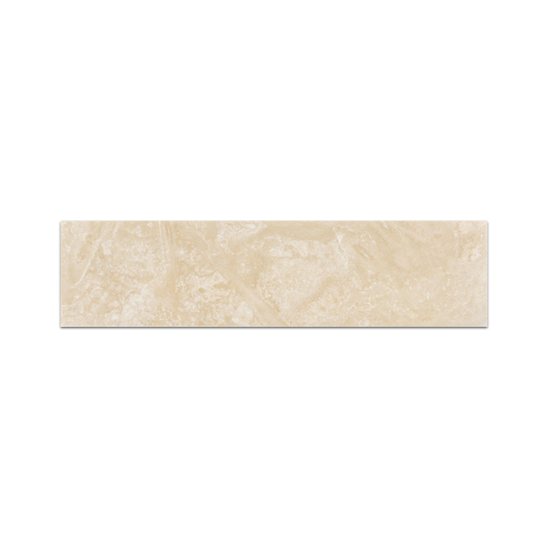 Travertino marfil claro de corte transversal, 3" x 12", pulido y relleno