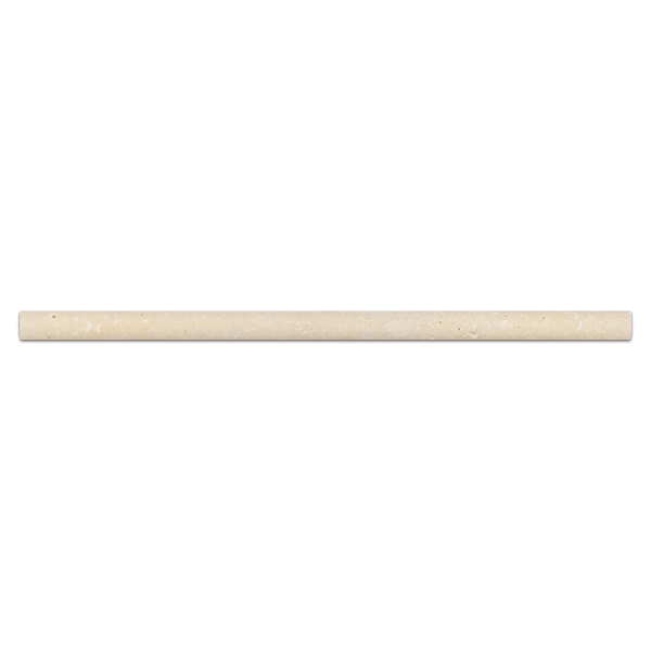 Moldura de lápiz pequeña de travertino marfil claro con corte transversal, perfeccionada y rellena