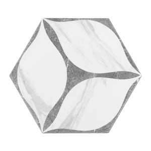 Porcelana hexagonal Corola gris de 8