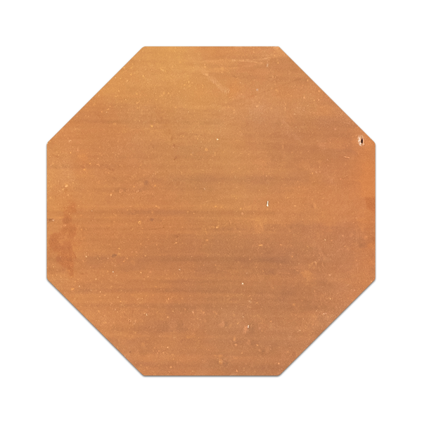 Chocolate Stained Terracotta 12" Octagon Clear Semi Gloss