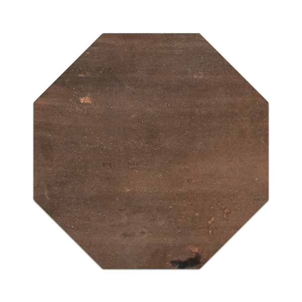 Walnut Stained Terracotta 12" Octagon Clear Semi Gloss