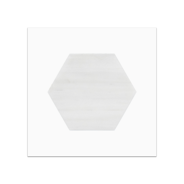 S109 - Tarjeta de muestra pulida con mosaico hexagonal de Dolomita de 5"