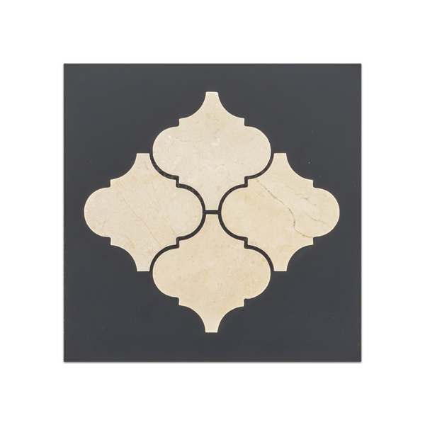 S143 - Crema Marfil 3" Lantern Mosaic Polished Swatch Card