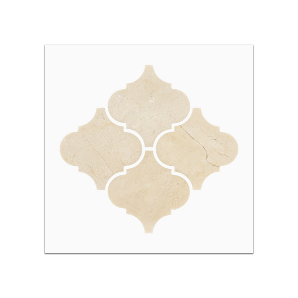 S143 - Tarjeta Muestra Pulida con Mosaico de Linterna Crema Marfil de 3"