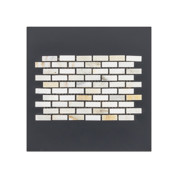 S160 - Calacatta Gold Micro Brick Mosaic Honed Swatch Card