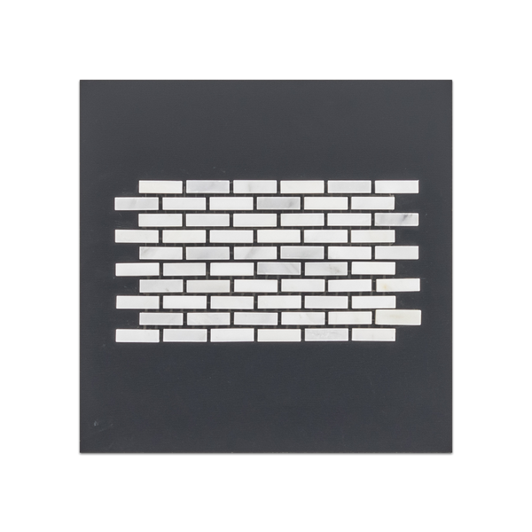 S161 - Pearl White Micro Brick Mosaic Honed Swatch Card