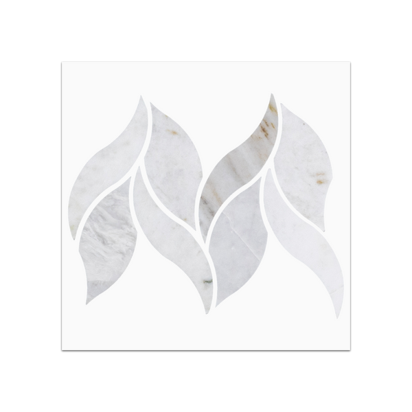 S175 - Bianco Oro Petal Mosaic Honed Swatch Card