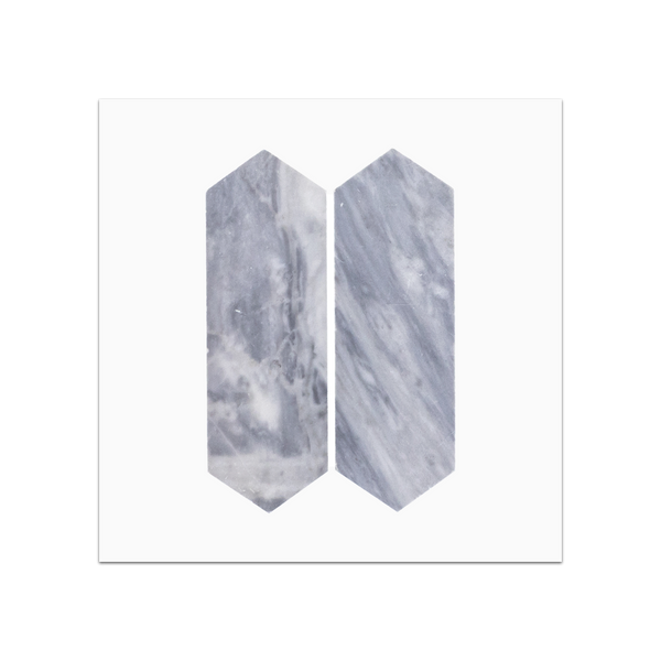 S186 - Bardiglio Nuvolato 2" x 6" Picket Mosaic Honed Swatch Card - Elon Tile & Stone