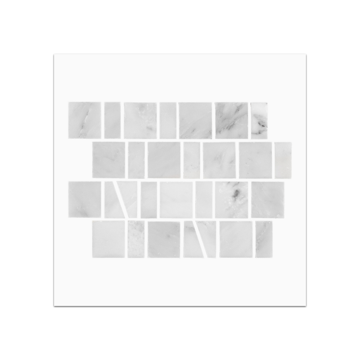 Pearl White Random Broken Joint Mosaic Honed – Elon Tile & Stone