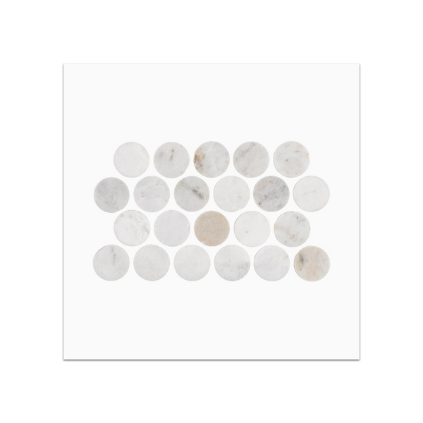 S203 - Bianco Oro 1" Rounds Honed Swatch Card