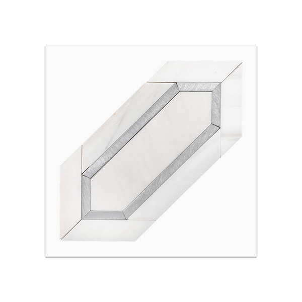 S21 - Dolomite Picket with Silver Aluminum Mosaic Honed Swatch Card - Elon Tile & Stone