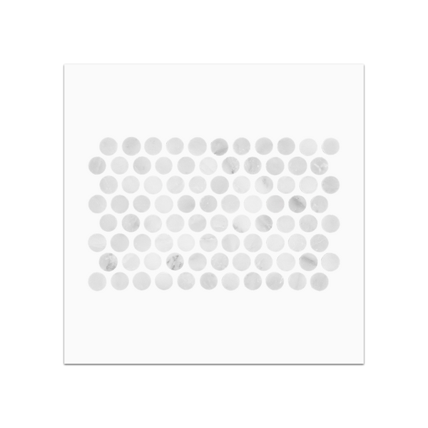 S210 - Pearl White 1/2" Rounds Mosaic Polished Swatch Card