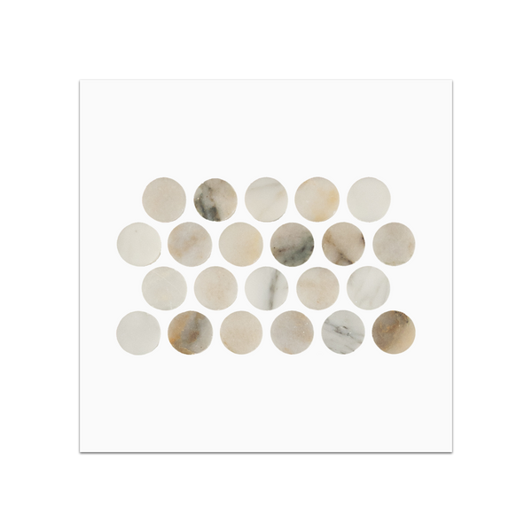 S219 - Calacatta Green 1" Rounds Mosaic Honed