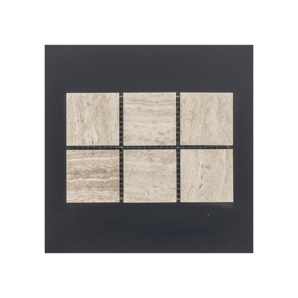 S237 - Tarjeta de muestra pulida con mosaico de corte de vena cuadrada de 2" de Beachwood