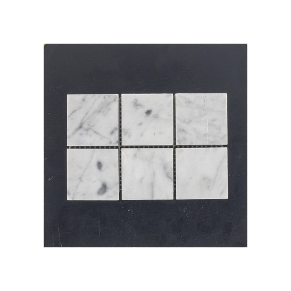 S240H - Tarjeta de muestra pulida con mosaico cuadrado Bianco Carrara de 2"