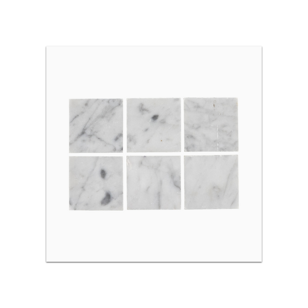 S240H - Bianco Carrara 2" Square Mosaic Honed Swatch Card