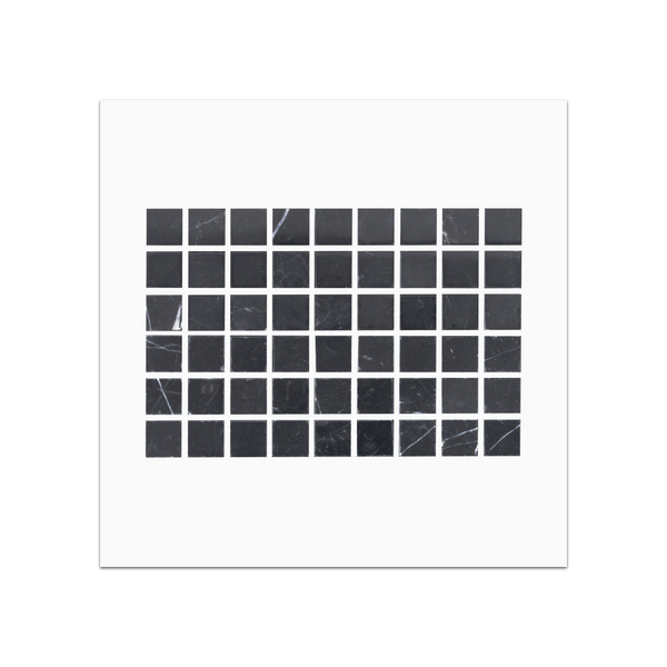 S241 - Tarjeta muestraria pulida con mosaico cuadrado negro de 5/8"