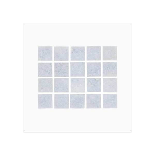 S242 - Tarjeta de muestra pulida con mosaico cuadrado azul celeste de 5/8"