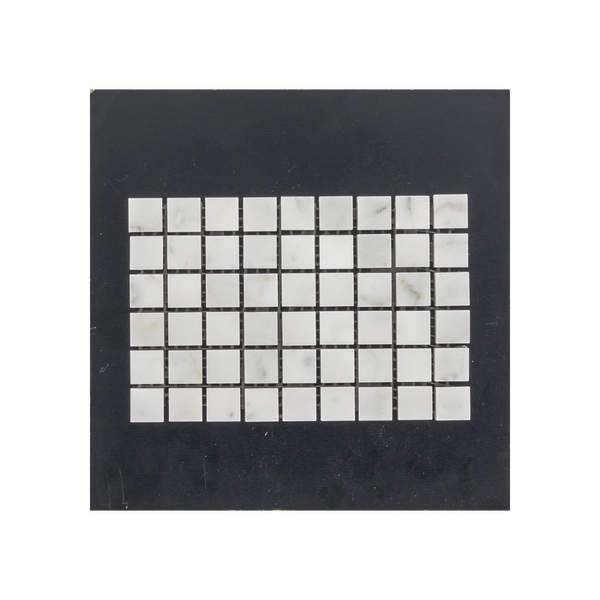 S249H - Pearl White 5/8" Square Mosaic Honed Swatch Card