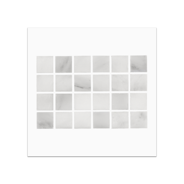 S250H - Pearl White 1" Square Mosaic Honed Swatch Card