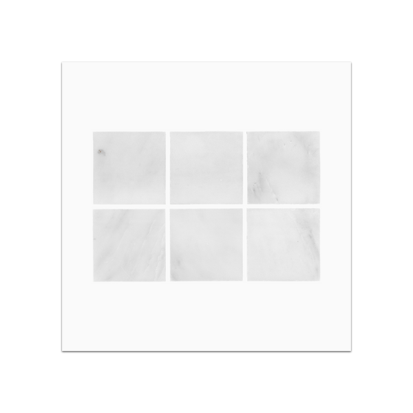 S251 - Pearl White 2" Square Mosaic Honed Swatch Card