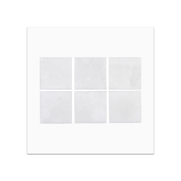 S253 - Tarjeta de muestra pulida con mosaico cuadrado Thassos blanco de 2"