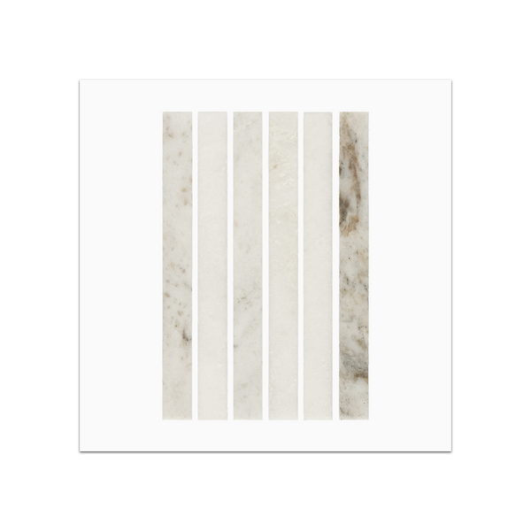 S284 - Bianco Oro Stack Mosaic Honed Swatch Card