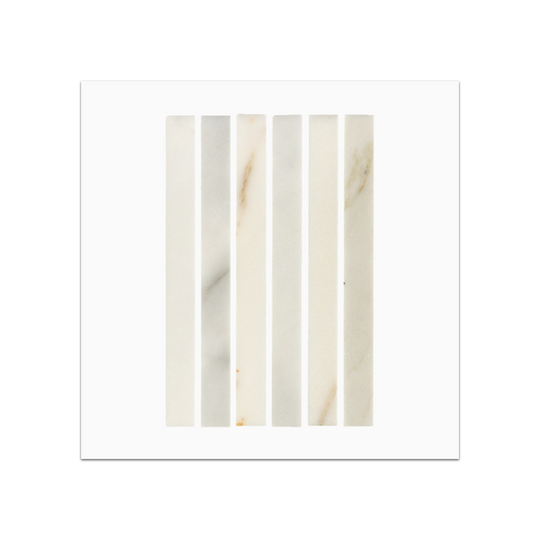 S285 - Calacatta Gold Stack Mosaic Honed Swatch Card
