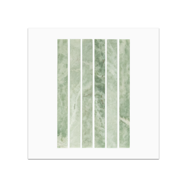 S287 - Emerald Green Stack Mosaic Honed Swatch Card