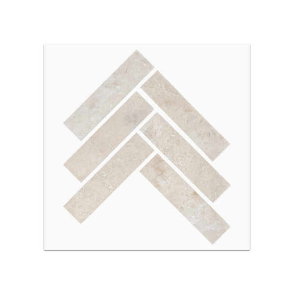 S330 - Vanilla Royale 1" x 4" Herringbone Mosaic Honed Swatch Card