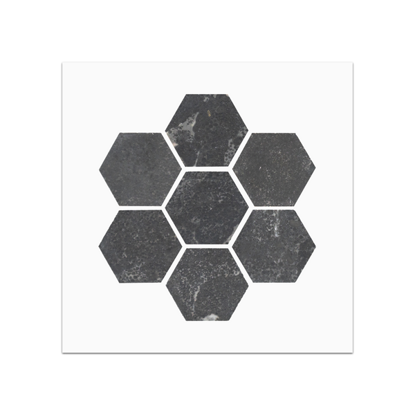 S339 - Belgian Bluestone 2" Hexagon Mosaic Honed