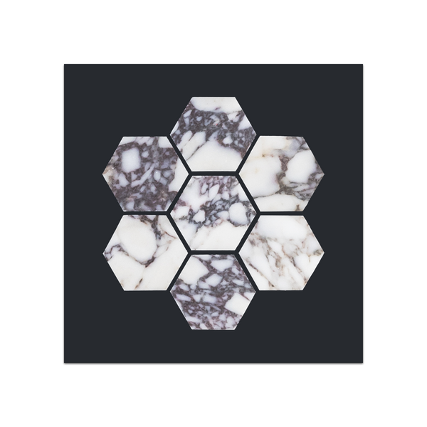 S340 - Bianco Violetta 2" Hexagon Mosaic Honed