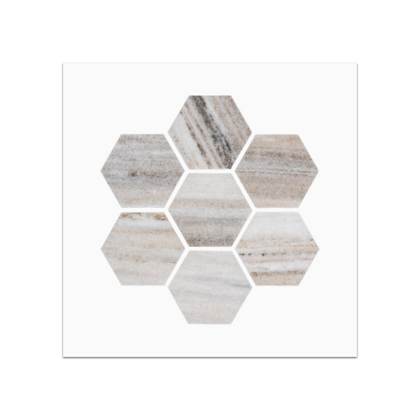 S342 - Cinnamon Beige 2" Hexagon Mosaic Honed Swatch Card